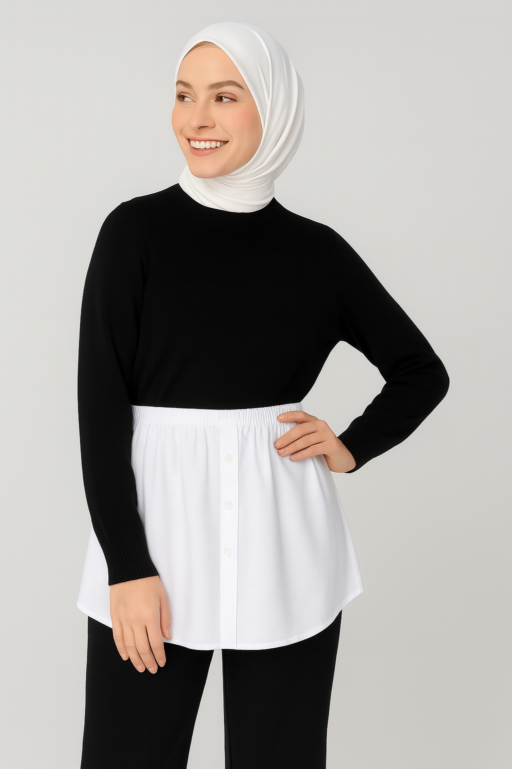 Gömlek Etek - Beyaz