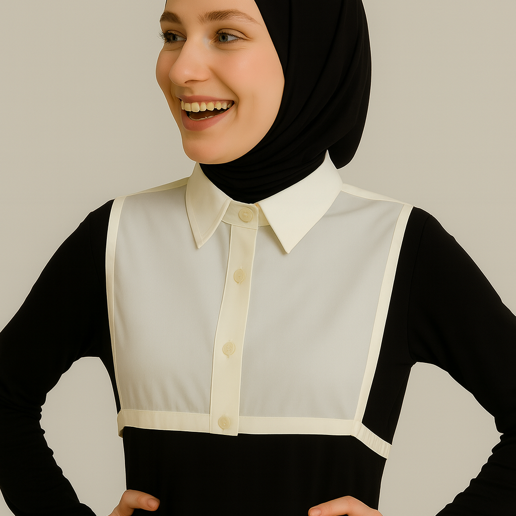 Kazak içine gömlek yakası ile şık ve pratik stil