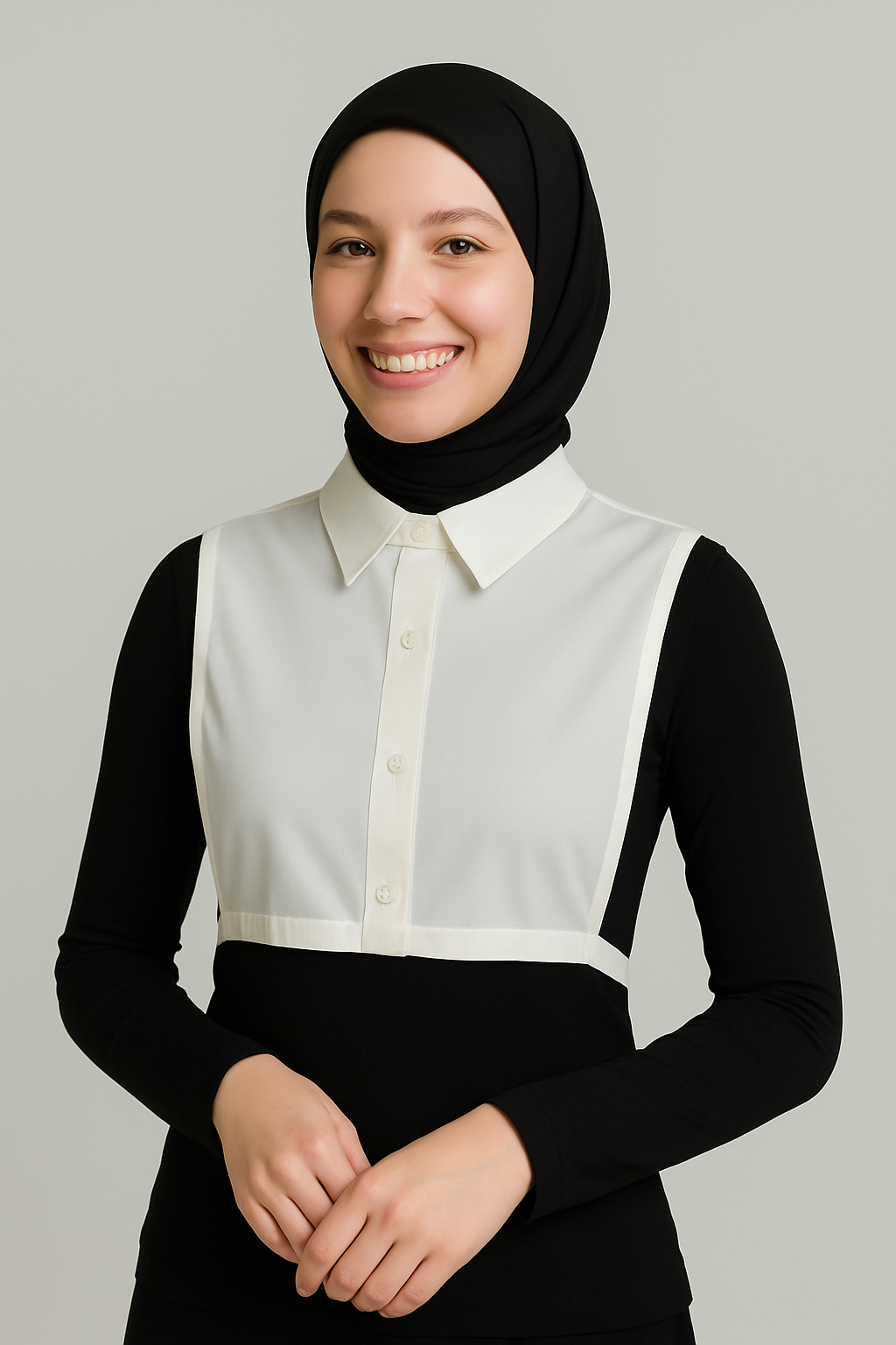 Takma gömlek yakası beyaz kadın aksesuar modeli