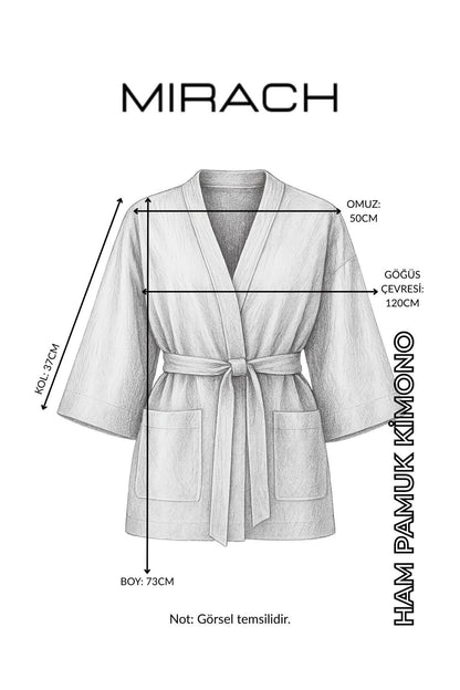 Ham Pamuk Kimono Ceket - Krem