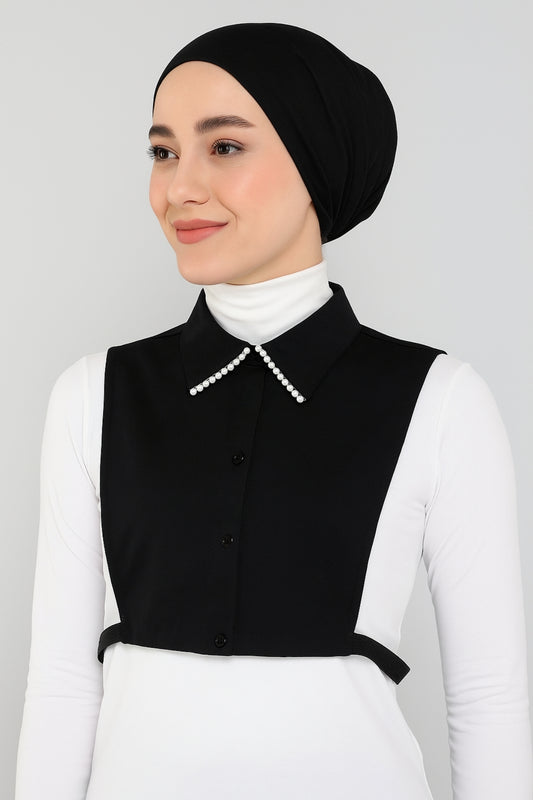 Pearl Shirt Collar - Black