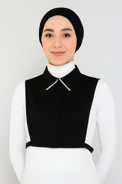 Pearl Shirt Collar - Black