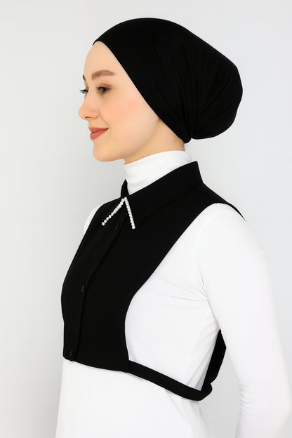 Pearl Shirt Collar - Black