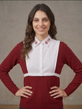 Kanaviçe İşlemeli Takma Gömlek Yakası – Bordo