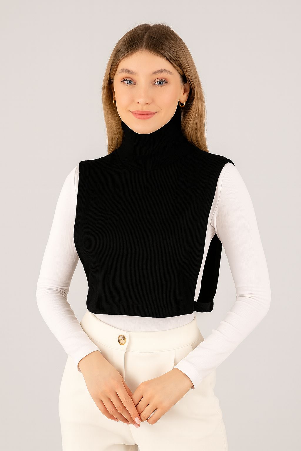 Tam Balıkçı Full Kapalı Fitilli Boyunluk - Siyah