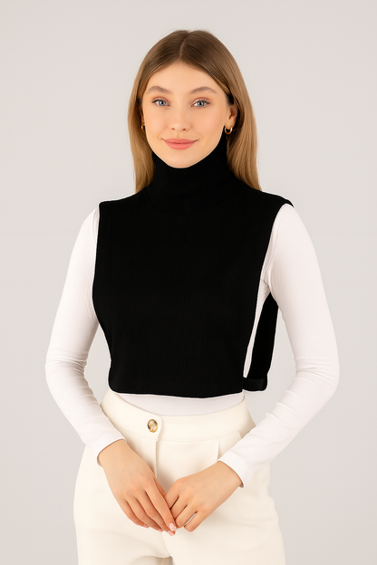 Tam Balıkçı Full Kapalı Fitilli Boyunluk - Siyah