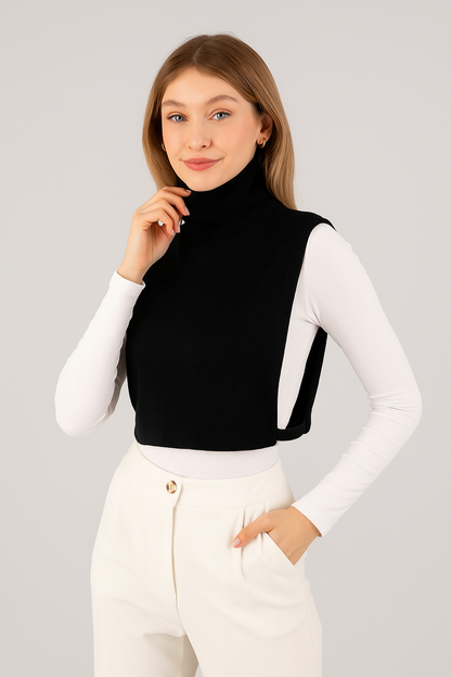 Tam Balıkçı Full Kapalı Fitilli Boyunluk - Siyah