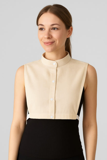 100% Raw Cotton Judge Shirt Collar - Cream 