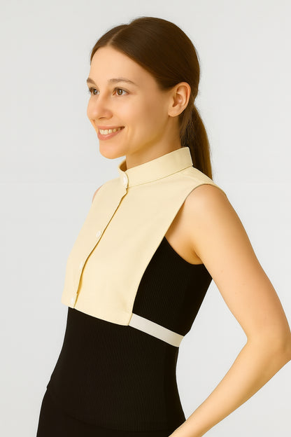 100% Raw Cotton Judge Shirt Collar - Cream 