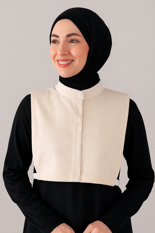 100% Raw Cotton Judge Shirt Collar - Cream 