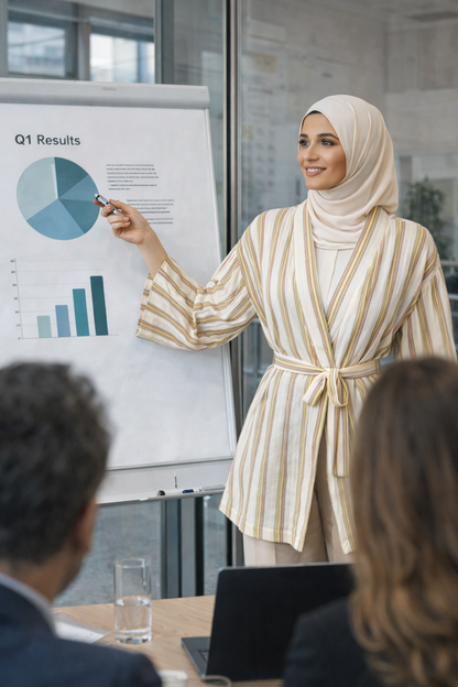 كيمونو منسوج يدويًا - أخضر وأحمر