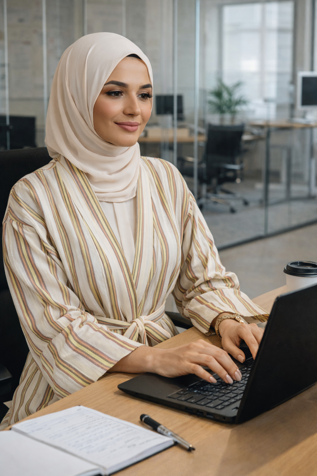 كيمونو منسوج يدويًا - أخضر وأحمر