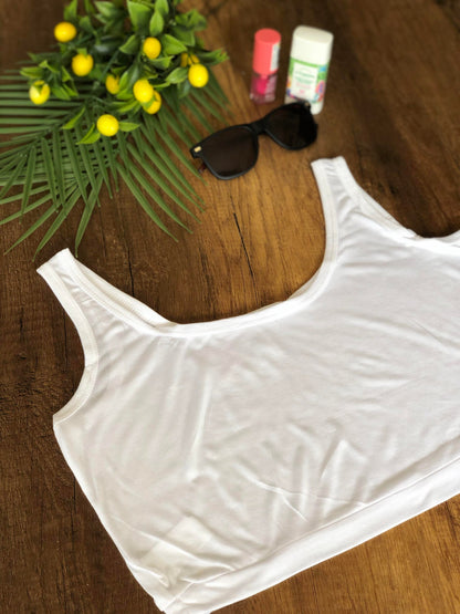Kolsuz Crop Büstiyer Düz Renk - Beyaz