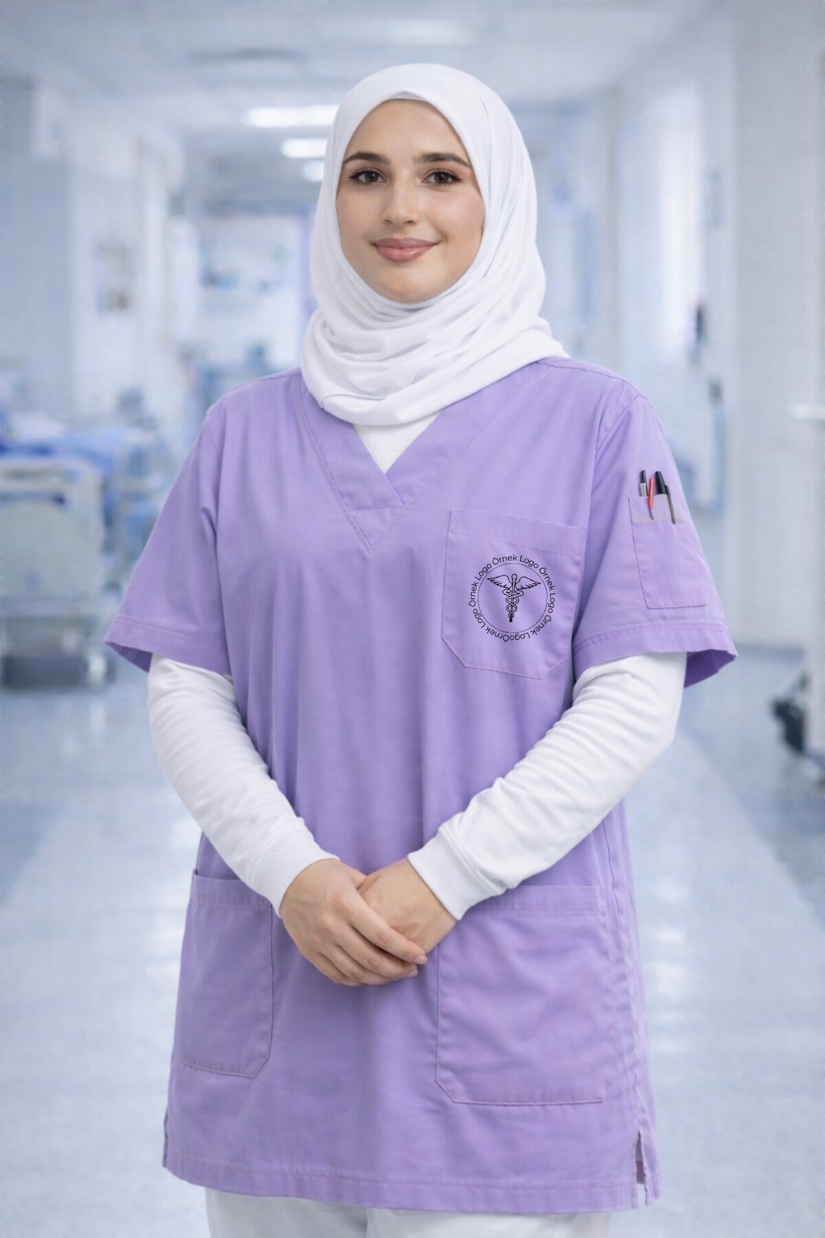 Kadın Scrubs Üst Forma Seti 5’li Paket | 4 Cepli Medikal Üst | Rahat ve Dayanıklı