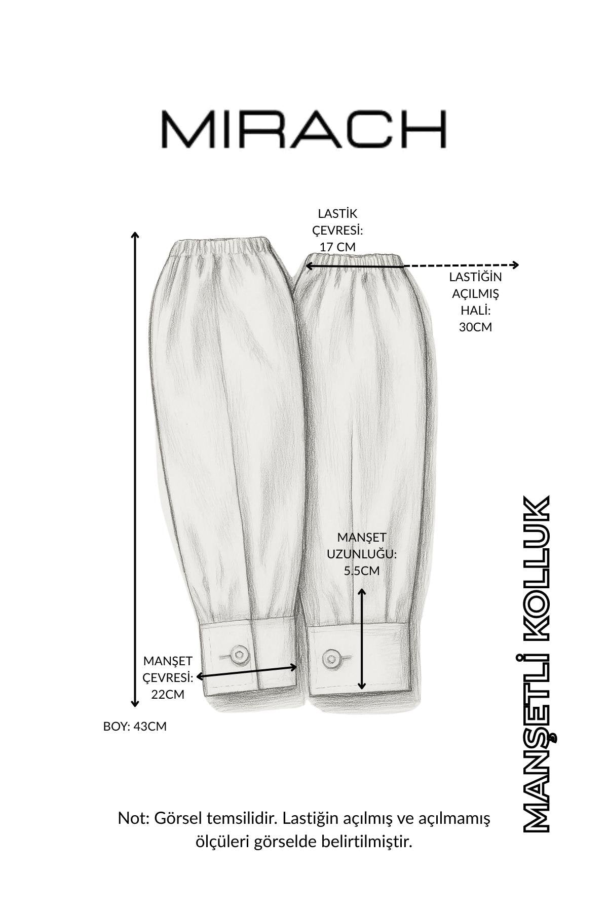 Pamuklu Gömlek Manşet Detaylı Tesettür Kolluk - Beyaz