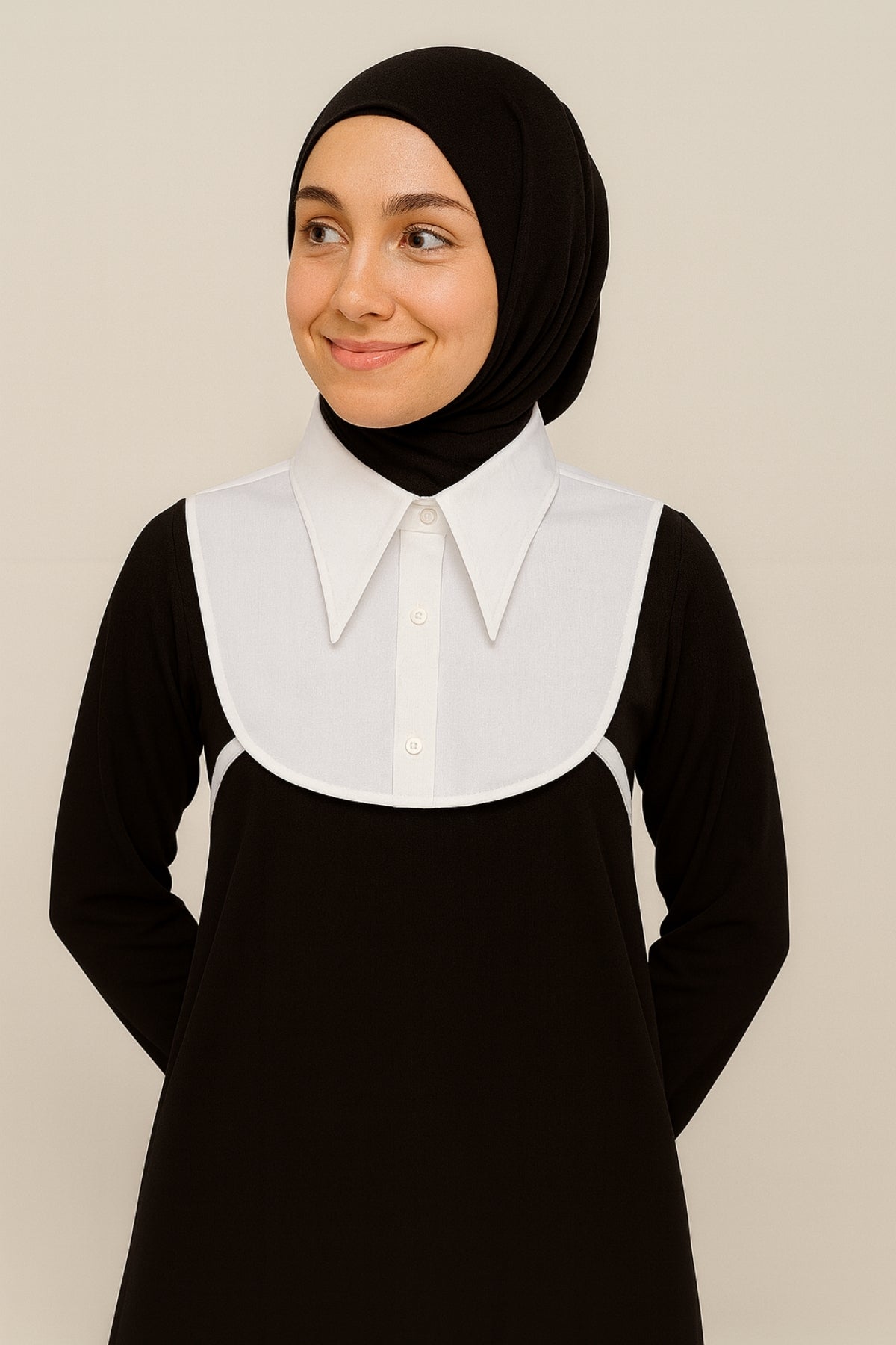 Pointed Collar Mini Shirt Collar - White