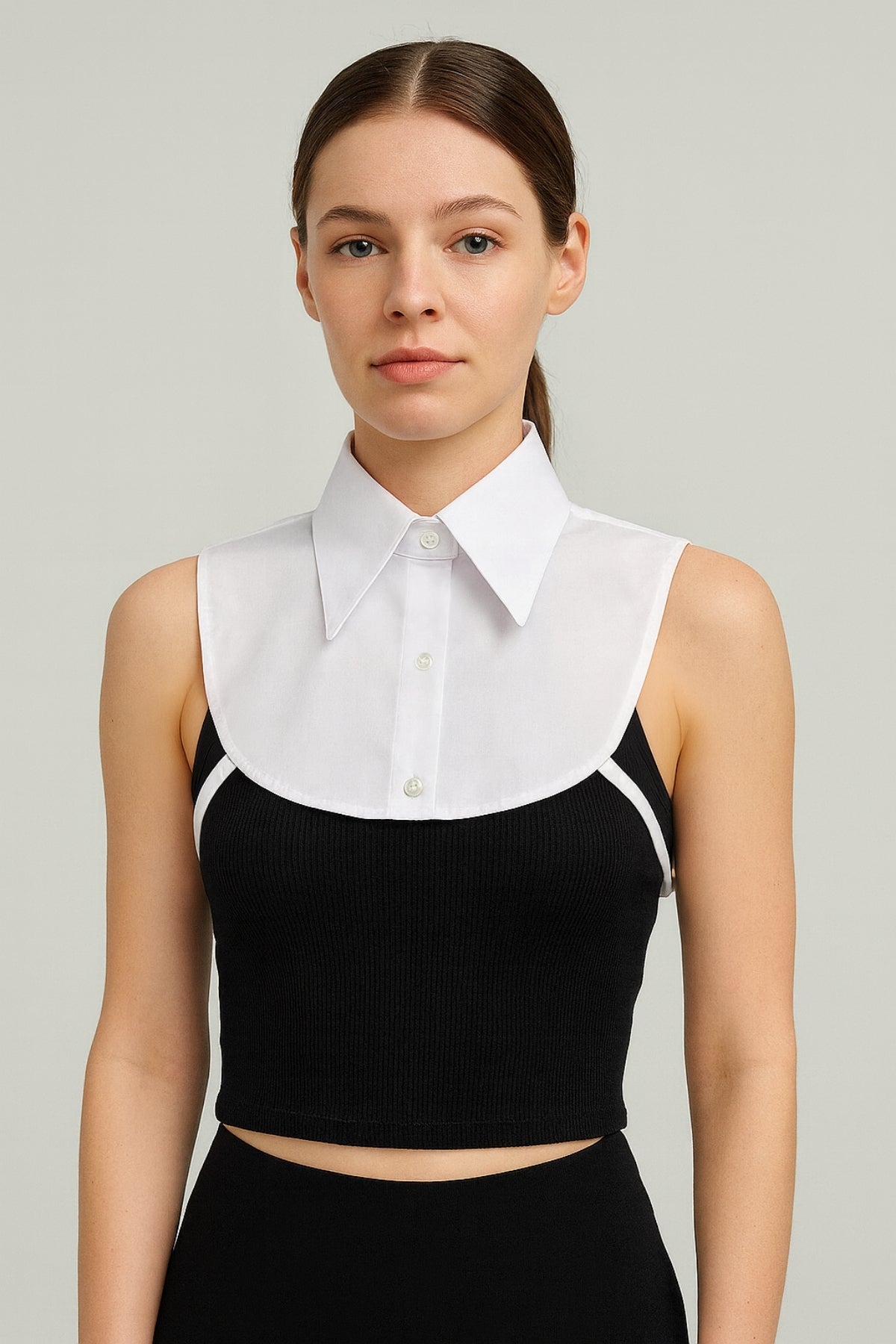 Pointed Collar Mini Shirt Collar - White