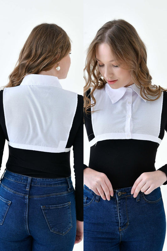 MIRACH Curve Büyük Beden 2'li Paket 2 Adet Beyaz Gömlek Yaka Seti