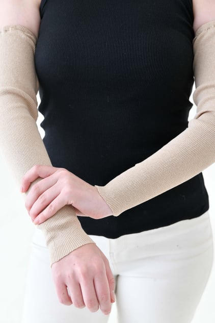 MIRACH Curve Büyük Beden Fitilli Ekstra Uzun Kolluk - Bej