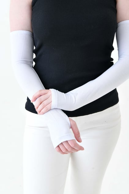 MIRACH Curve Büyük Beden Parmak Detaylı Lastikli Kolluk - Beyaz