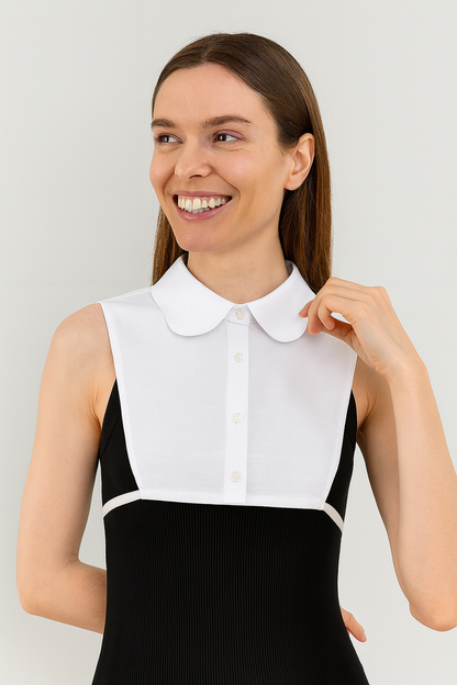 Elegant Daisy Model Shirt Collar - White