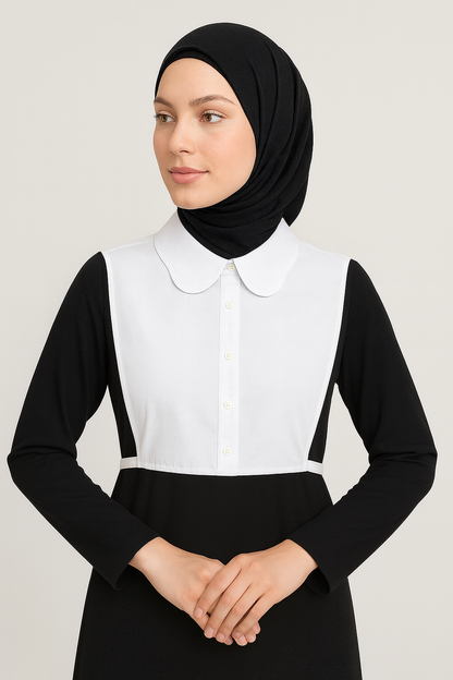 Elegant Daisy Model Shirt Collar - White