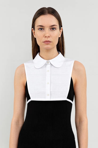 Elegant Daisy Model Shirt Collar - White