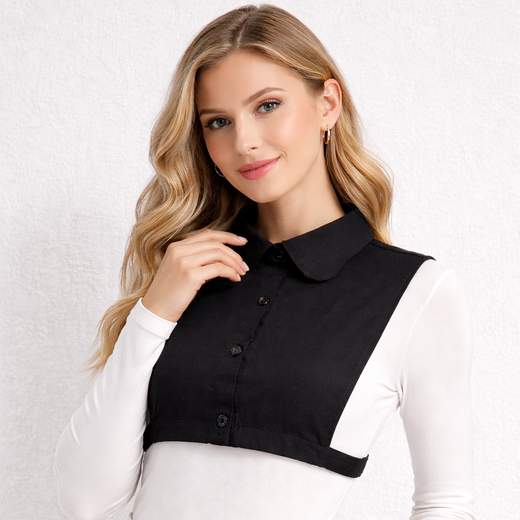 Hazır gömlek yakası ile kazak içi gömlek şıklığı sunan pratik parça