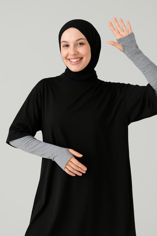 Parmak Detaylı Lastikli Kolluk - Gri