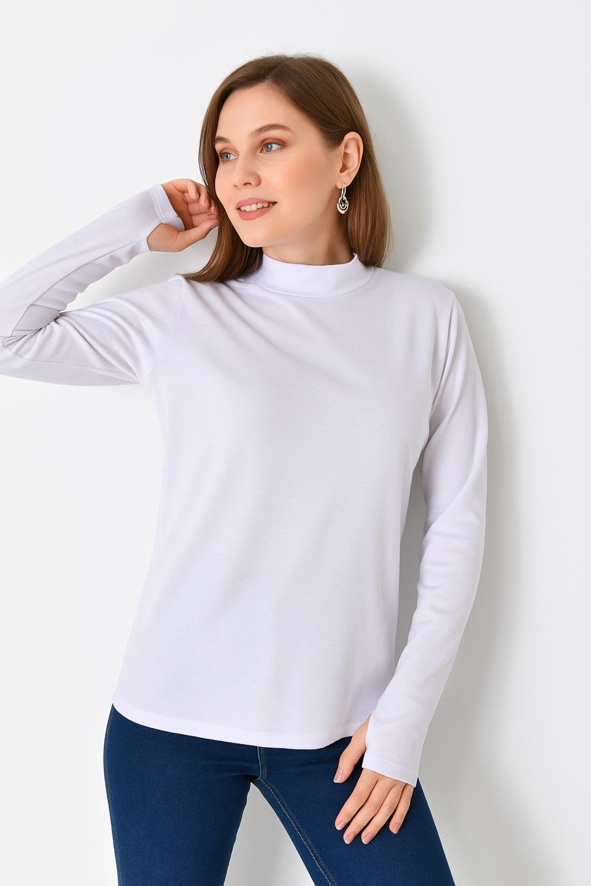 Uzun kollu bluz kadın tesettür kombin önerisi