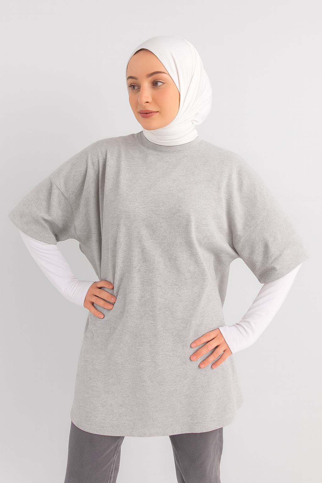 Finger Detail Elastic Arm Sleeves - White