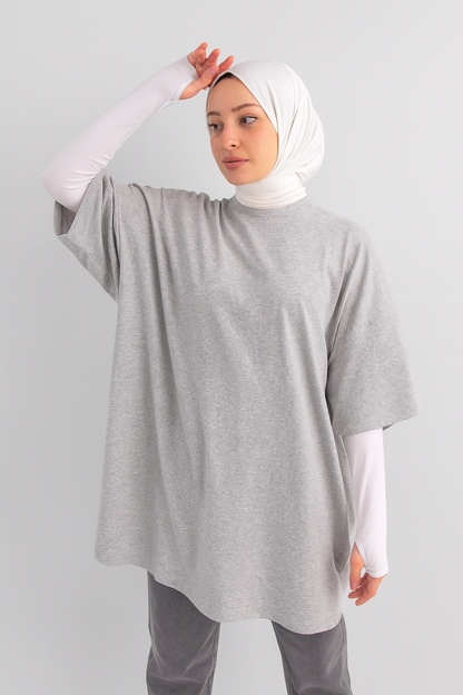 Finger Detail Elastic Arm Sleeves - White