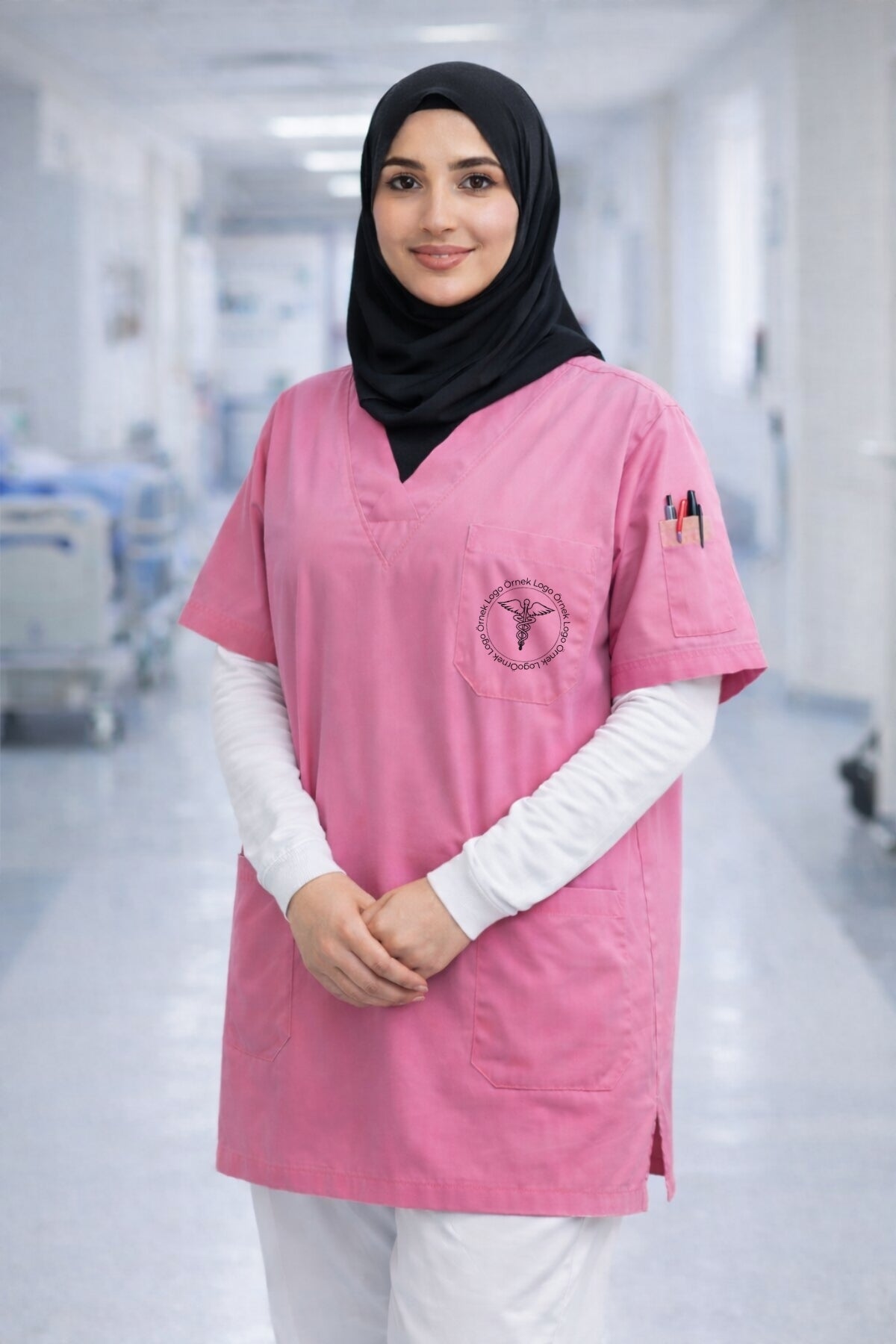 Kadın Scrubs Üst Forma Seti 5’li Paket | 4 Cepli Medikal Üst | Rahat ve Dayanıklı