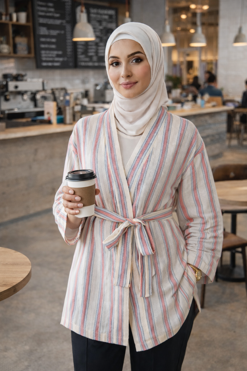 Handwoven Kimono - Pink and Blue
