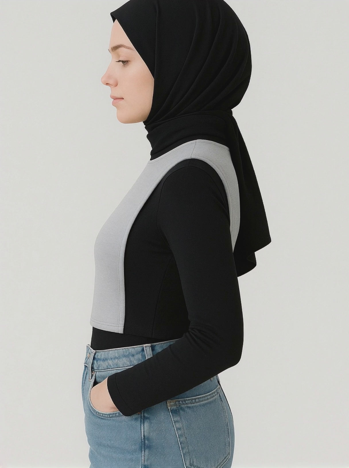 Penye tesettür boyunluk kolluk seti günlük kullanım için şık tasarım