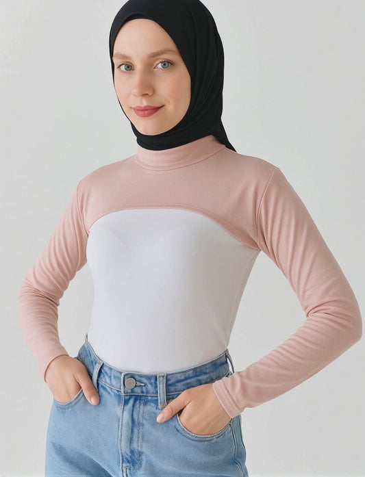 طوق قائم للرقبة وأكمام - بودرة