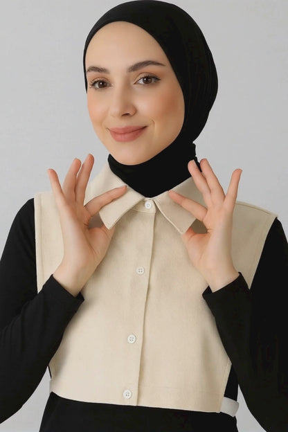 100% Raw Cotton Judge Shirt Collar - Cream 