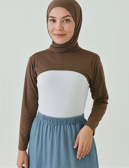 Stand Collar Neck Collar Sleeve - Bitter
