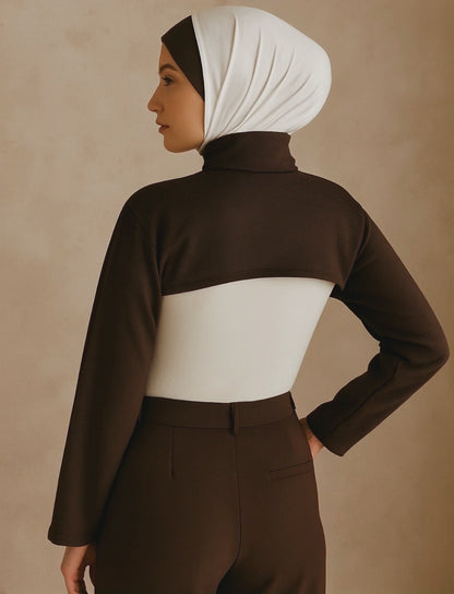 Stand Collar Neck Collar Sleeve - Bitter
