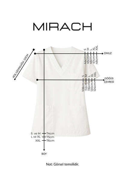 Kişiye Özel İsimli Erkek Tek Üst 4 Cepli Scrubs Forma - Gri