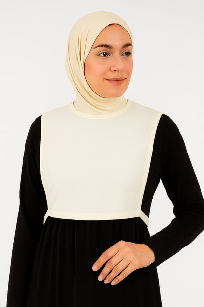 Sıfır Yaka Kolsuz Boyunluk - Krem