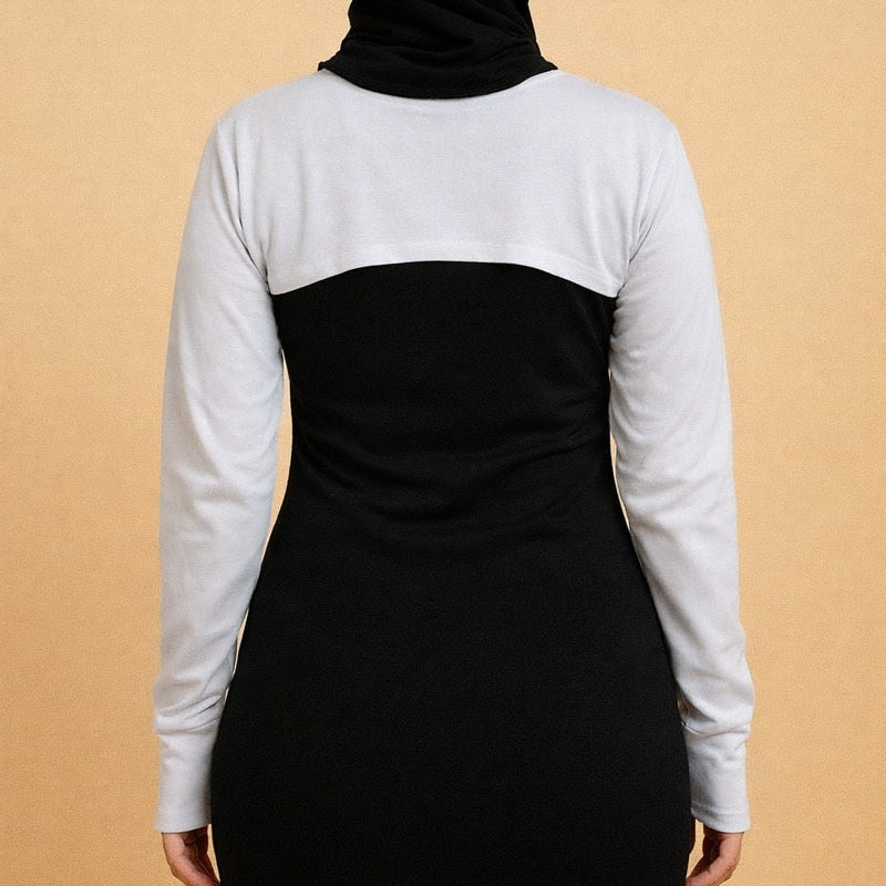 Kadın tesettür kolluk modelleri siyah, penye uzun kolluk ve boyunluk seti