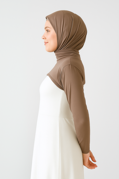 Sıfır Yaka Boyunluklu Kolluk - Kahve