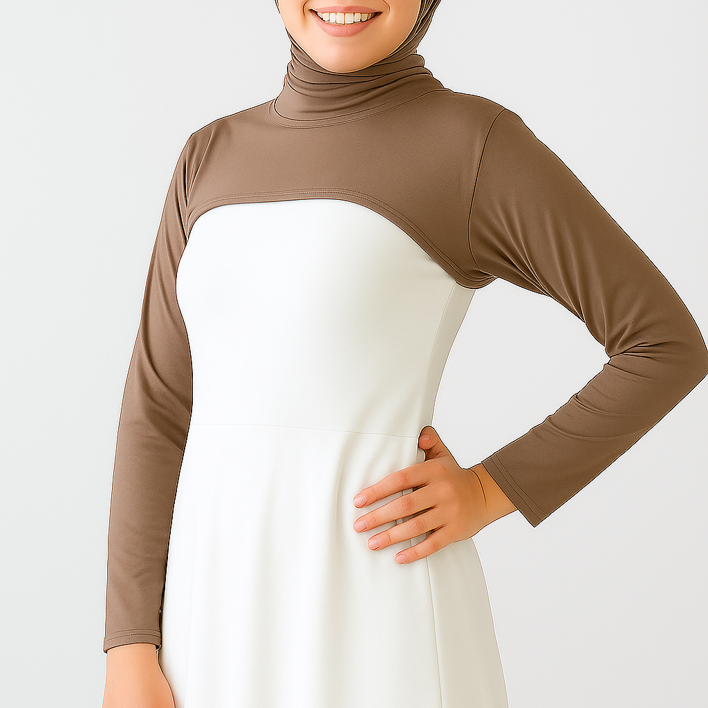 Tesettür boyunluk kolluk modern tasarım kadın uzun kolluk modeli