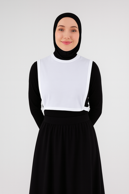 Sıfır Yaka Kolsuz Boyunluk - Beyaz