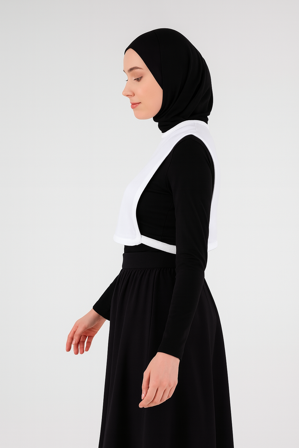 Sıfır Yaka Kolsuz Boyunluk - Beyaz