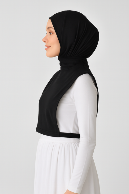 Sıfır Yaka Kolsuz Boyunluk - Siyah