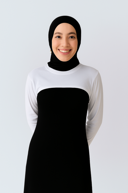 Sıfır Yaka Parmaklı Boyunluklu Kolluk - Beyaz