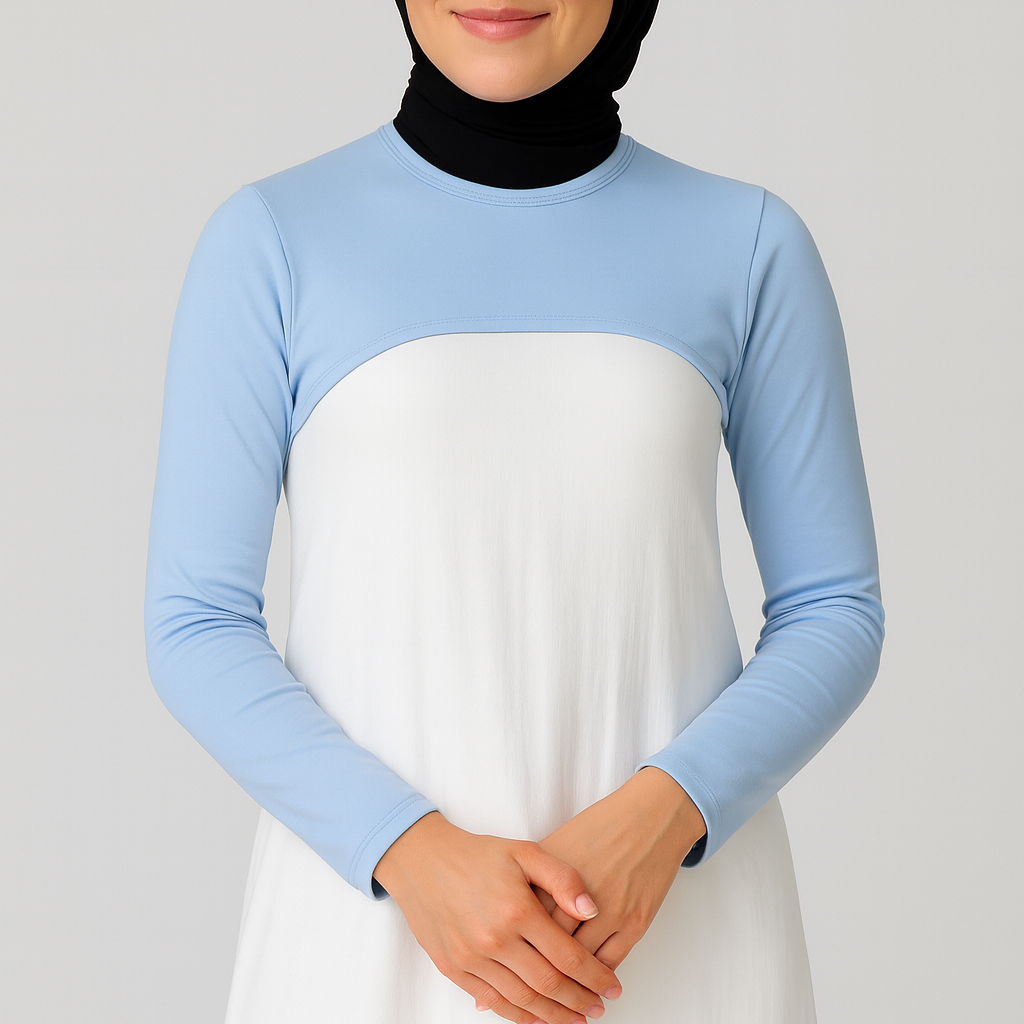 Tesettür boyunluk kolluk modeli ile şık ve sade günlük kombin