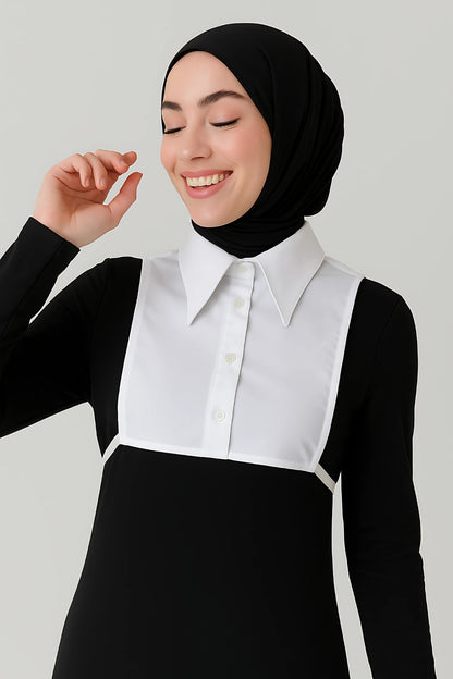 Sivri Yakalı Gömlek Yakası - Beyaz